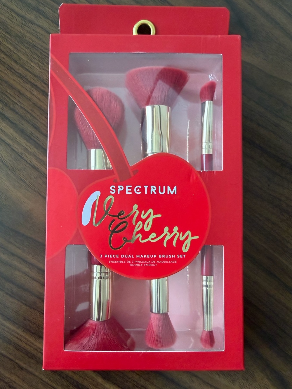 Spectrum Very Cherry 3-Piece Dual Makeup Brush Set - Red